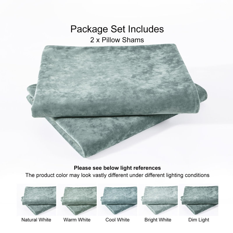 PHF Super Soft Velvet Pillowcases, 2 Pack Luxury Cozy Warm Pillow Shams Covers with Envelope Closure, 20x36", Dusty Blue