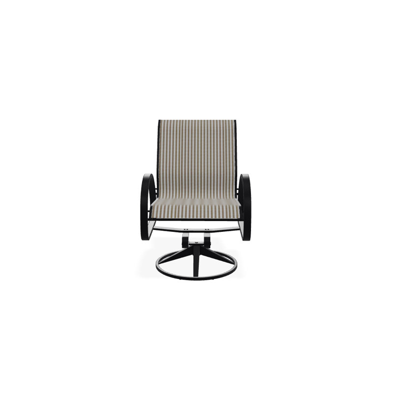 Fauteuil de patio pivotant Hiraku, Brun clair, Noir texturé
