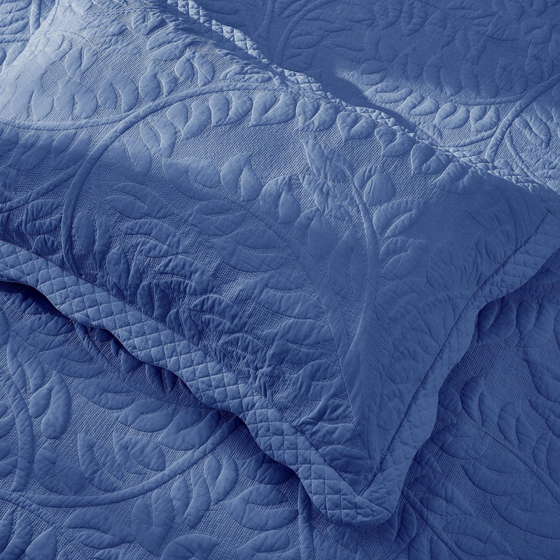2 taies décoratives 100% coton matelassées, housses décoratives, Standard, Navy