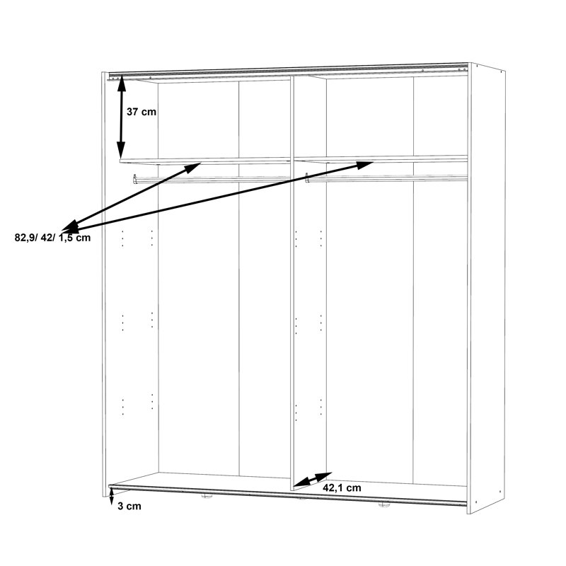 Kaeveon 2 Door Manufactured Wood Wardrobe, White
