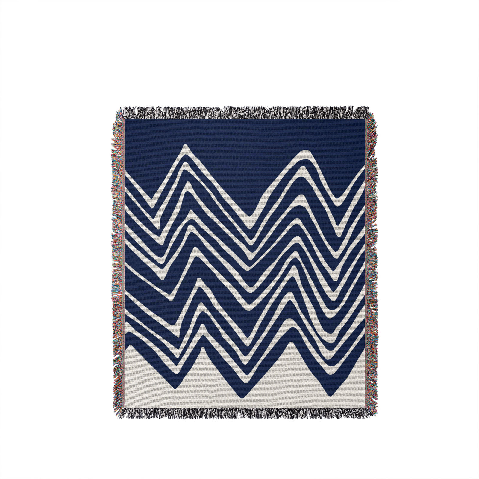 Addai Throw Blanket, Navy Blue, 60" H x 60" W (Throw)