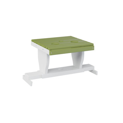  Table de canapé régulière régulière avec plateau vert kiwi et base blanche