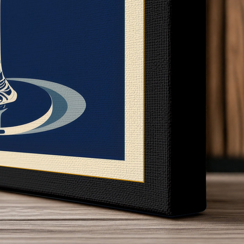 Cocktail & Citrus Mid-Century - Wrapped Canvas, 36x24 - 91.4 x 61.0 cm, Black Border