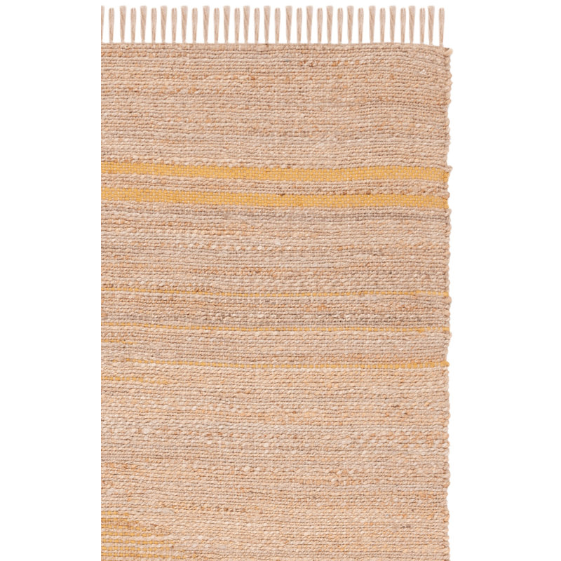 Jackie Abstract Handwoven Jute Tan Area Rug, Rectangle 3' x 5'