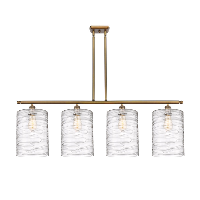 Luminaire suspendu tambour 4 lumières Dublin, Tourbillon déco, Laiton brossé