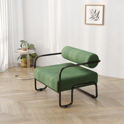 Fauteuil de salon en fer, fauteuil individuel paresseux, fauteuil de balcon (couleur: vert)