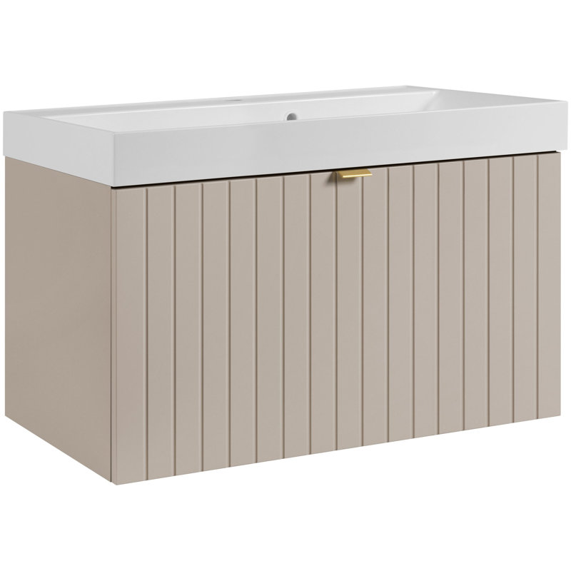 791 mm Wall Mounted Single Double Bathroom Vanity Base, Cashmere