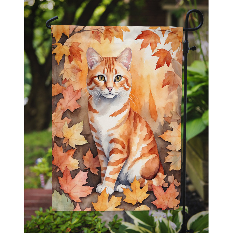 Chat en feuilles d'automne drapeau de jardin, Cheetoh