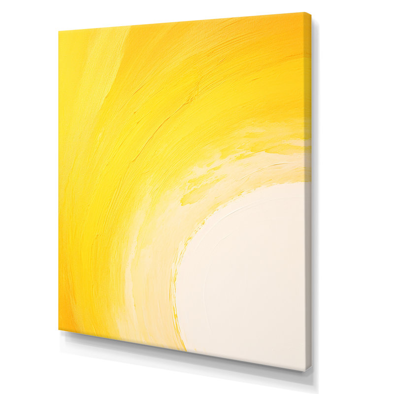 Décoration murale arc-en-ciel jaune et jaune, Toile tendue, H 44 po x l 34 po x P 1,5 po