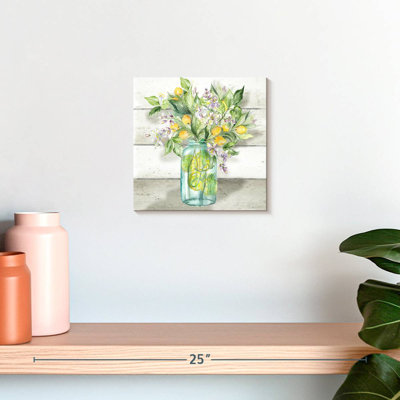 Yarlin, aquarelle, citrons, pot Mason, Shiplap