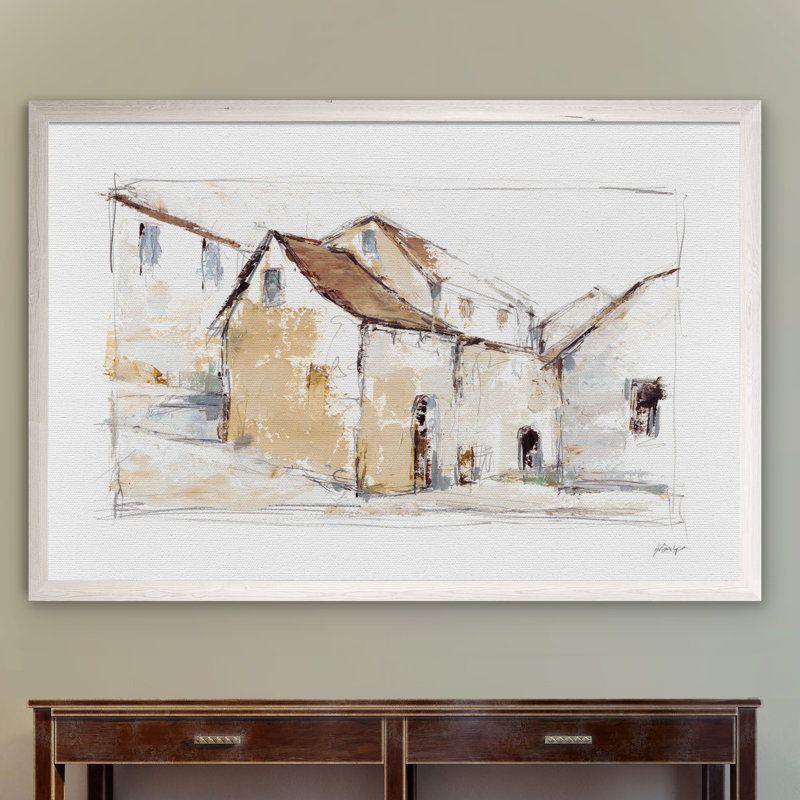 "quiet streets i" par paul cezanne-photo cadre, reproduction d’art sur papier, H 32 po x l 44 po x 1,25 po, Pas de tapis