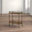 Oval 2-Tier Metal Bar Cart with Wheels-1039481863