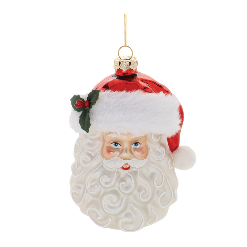 Ornement en verre tête de père Noël