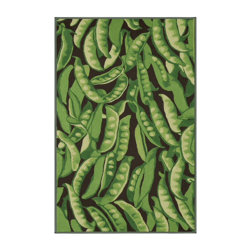  Washable Snap Peas Vegetables Area Rug, Runner 2' x 5'