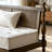 Simple Brown Upholstered Rattan Solid Wood Sofa