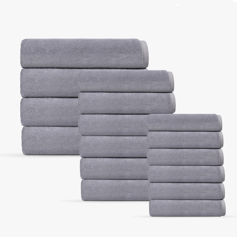 Ensemble de serviettes turques Mac 16 pièces, Argent