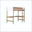 Lit mezzanine simple avec bureau, tête de lit et pied de lit rembourrés Boucle avec échelle, garde-corps de sécurité