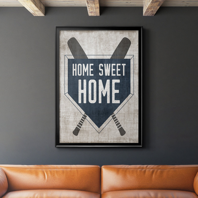 Toile encadrée de qualité supérieure Home Sweet Home Base - prête à être accrochée, H 30,5 po x l 22,5 po, Noir