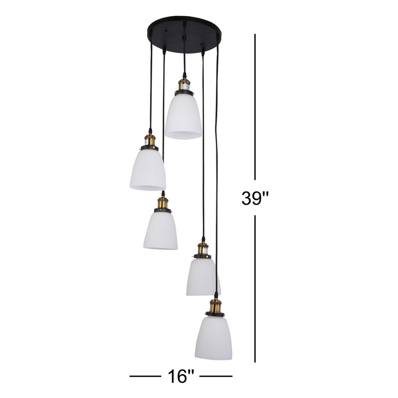 Luminaire suspendu en forme de cloche 5 lumières Voorhies