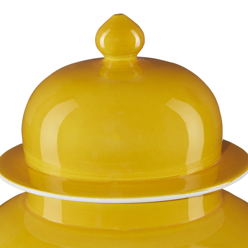 Imperial Handmade Jar, Yellow, 18.25" H x  10.25" W x 10.25" D