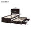 Twin Xl Platform Bed With Storage, 2 Drawers & Size Trundle, Dark Brown Led Headboard Charging, Drawers, Hue-121098373