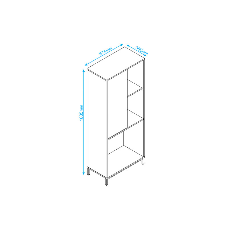 163.5cm H x 67.5cm W Standard Bookcase