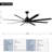 72" Kilsey 8-Blade LED DC Motor Ceiling Fan with Remote Control and Integrated Light Kit