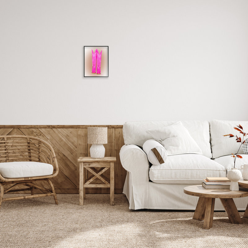 «Vivid Pink Cow», reproduction de giclée par Amelia Noyes, Giclée encadrée noir minuit, H 14 po x l 11 po