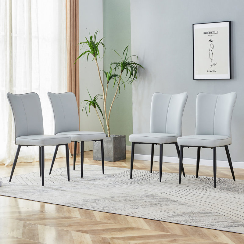 Chaises de salle à manger modernes et minimalistes seulement, sans les tables, Gris clair, Noir