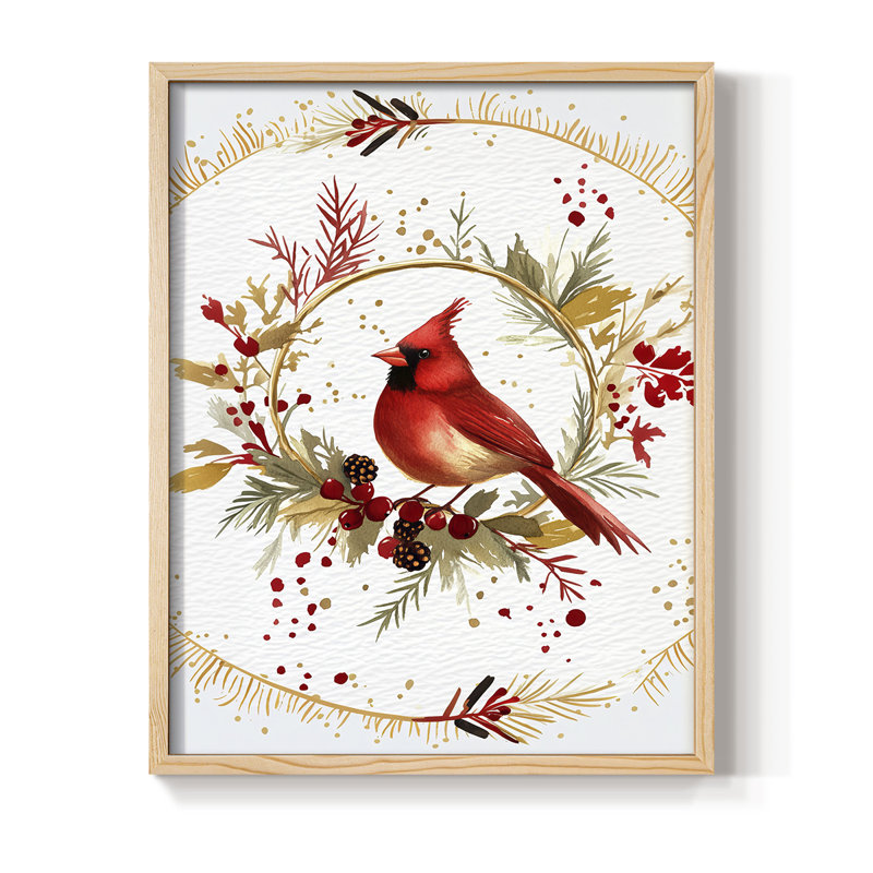 Reproduction d'art encadrée, Noël massif, H 15 po x l 12 po, Naturel