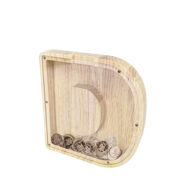 Chaddie Text & Numbers Piggy Bank, D