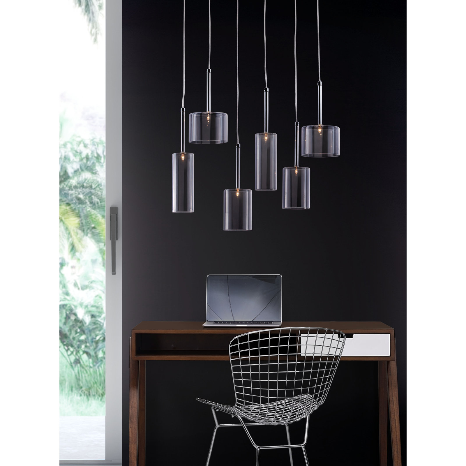 Abe 6 Light Glass Pendant