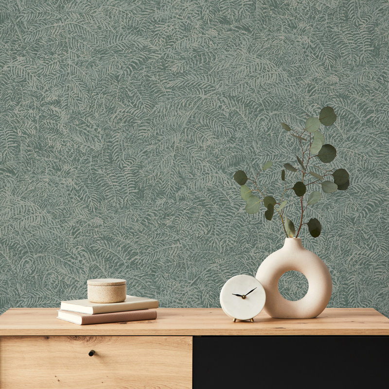 Papier peint texture fougère, Vert