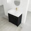 Meuble-lavabo autoportant de 30 po avec lavabo en résine et porte à fermeture douce