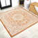 Moten Medallion Textured Weave Orange/Cream Indoor/Outdoor Rug