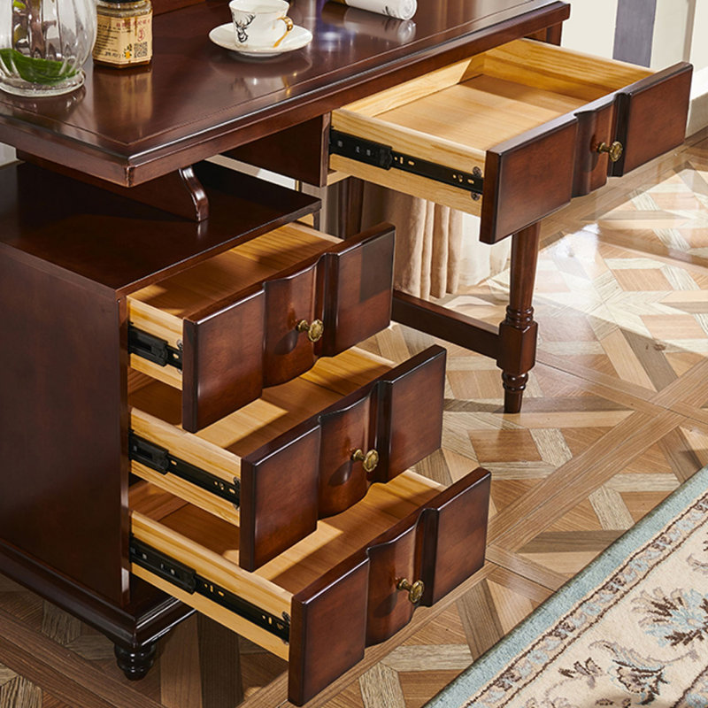 Vintage Multi-Functional Storage Solid Wood Vanity Table
