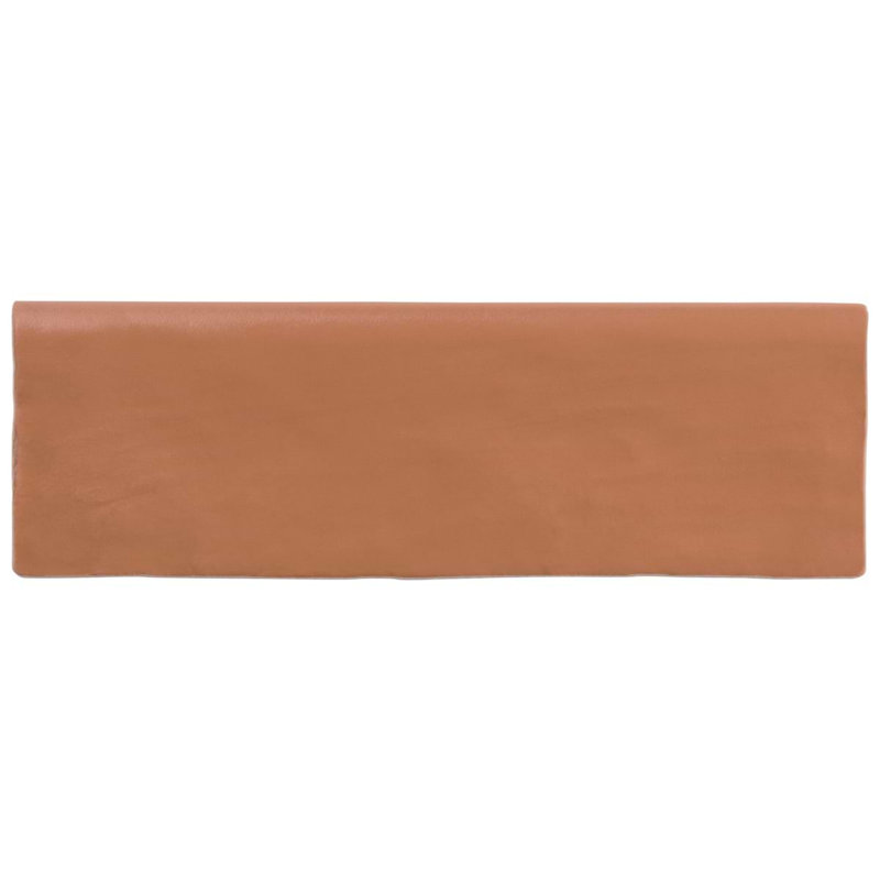 Montauk 2x8 Glazed Ceramic Bullnose Tile Trim, Terracotta