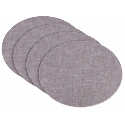 Riviera Oval Set of 4 Vinyl Placemats - Chocolate