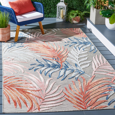 South Hadley Floral Gray/Rust/Navy Indoor / Outdoor Area Indoor/Outdoor Area Rug