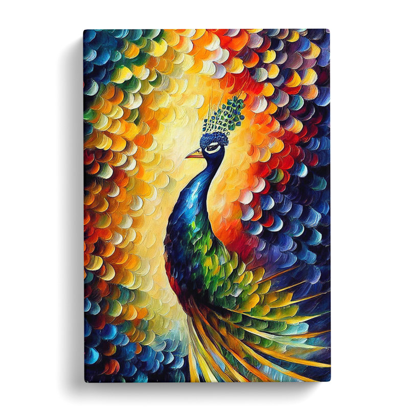 Peacock Portrait No.3 - Wrapped Canvas, 50cm H x 35cm W x 3cm D