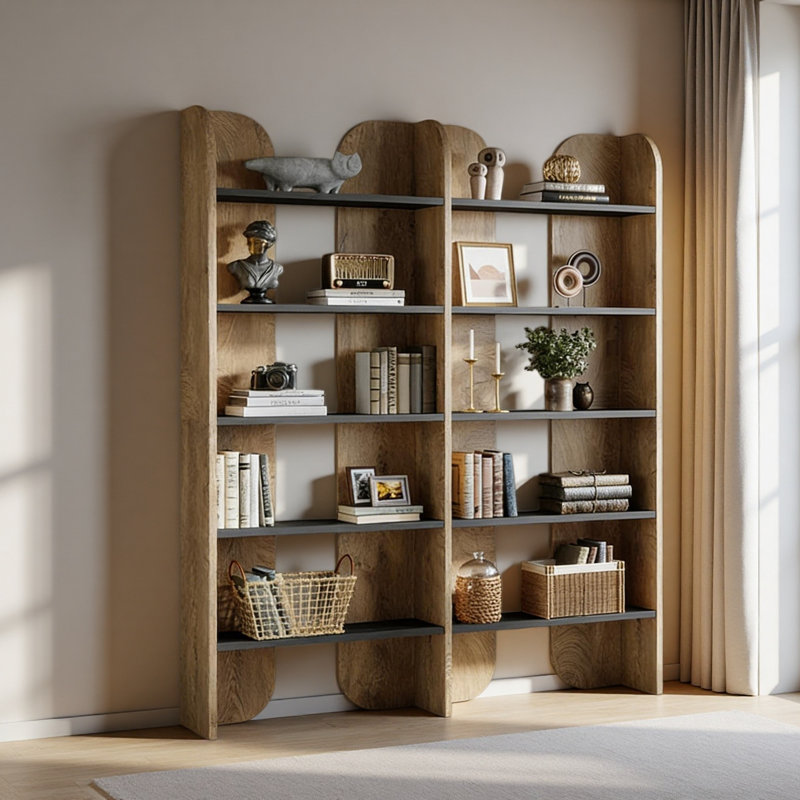 Tablettes modernes, bibliothèque spacieuse, bibliothèque à 5 niveaux