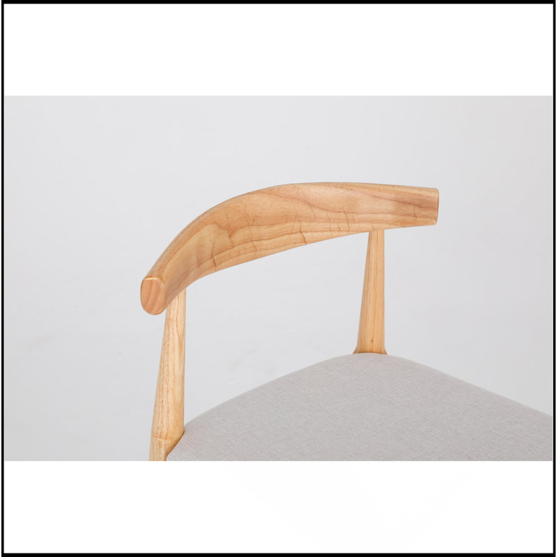 Tabourets de comptoir en bois massif de style moderne Mid-Century 24 po, tabourets de comptoir rembourrés avec pieds en bois pour îlot de cuisine Bar (structure naturelle et coussin beige)