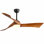 Ventilateur de plafond de 52 pouces avec 3 lumières à DEL à intensité variable 3 couleurs en bois massif, télécommande, moteur à courant continu réversible noir mat pour la maison