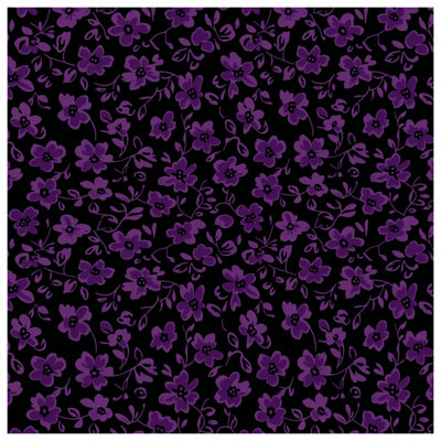 Purple Floral Pattern Bath Mat