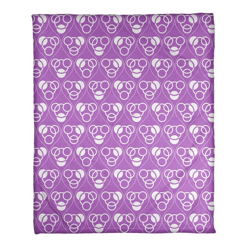 Couverture polaire à cercles classiques, l 60 po x L 80 po, Violet / Blanc
