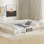 Lit plateforme tapissier pleine grandeur beige avec garde-corps et coussin moelleux - construction durable-1705770683