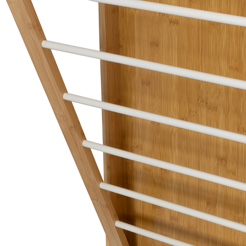Wood Foldable Wall-Mounted Drying Rack, Brown