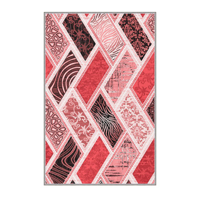 Antibacterial Woven Carpet (3D Digital Print) 4.0 x 5.9 Feet, 100% Polyester, Pile Height: 0.3 Inches | PVC Felt Dot Non-Slip Underside, Machine Washable, Perfect for Living Room & Bedroom Decor