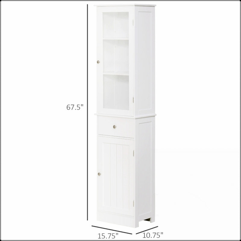Tour de rangement polyvalente avec plusieurs tablettes et tiroirs, parfaite pour organiser les cuisines, les salles de bain et les salons.
