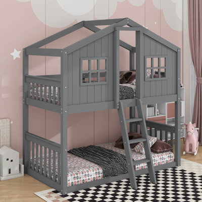Posell Kids Twin Over Twin Bunk Bed
